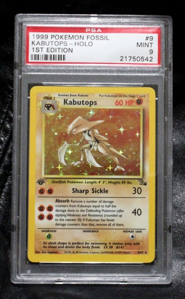 PSA 9 Graded First Edition Fossil Set TCG Pokemon Cards! Complete your sets!