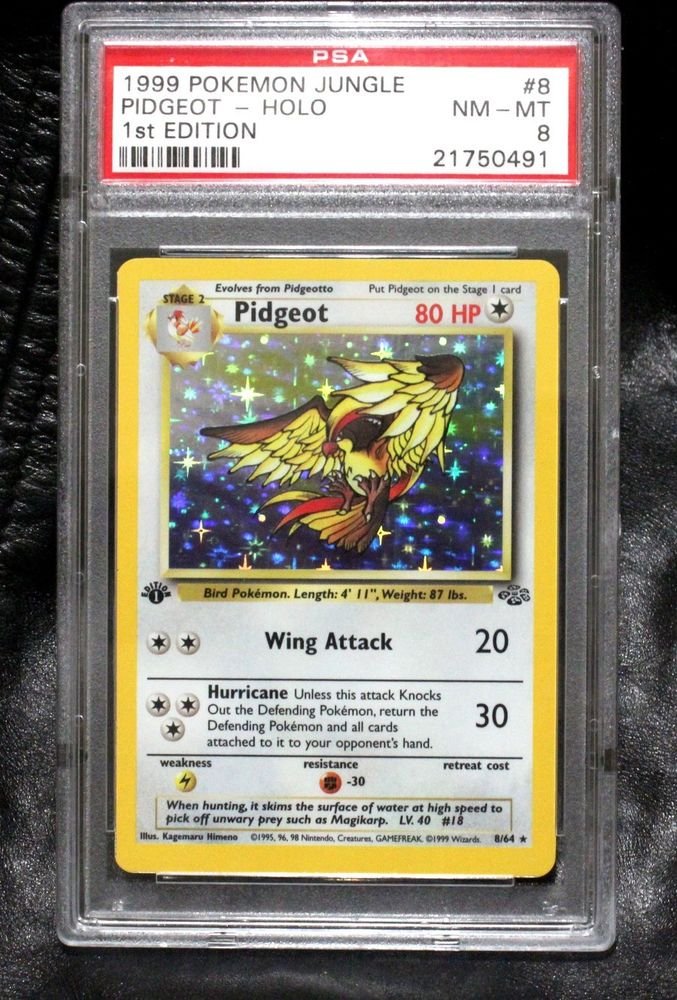 PSA 8 Graded First Edition Holofoil Jungle Set TCG Pokemon Cards