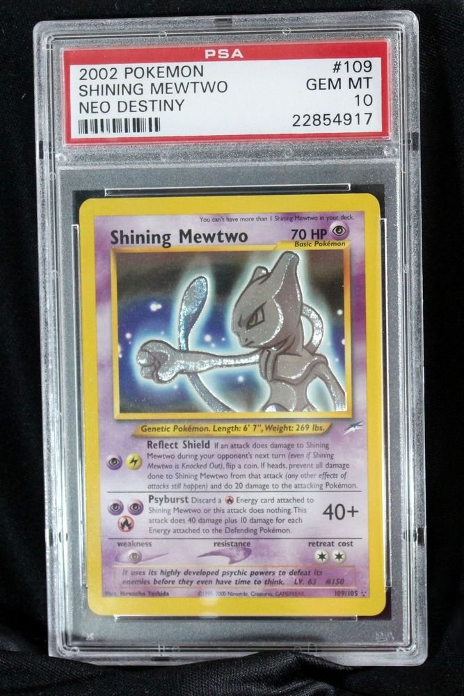 Graded PSA 10 GEM MINT Shining Mewtwo 109/105 Neo Destiny Pokemon Card TCG