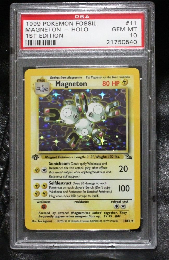 Pokemon Card First Edition Magneton 11/62 Fossil Set PSA Graded 10 Gem Mint!