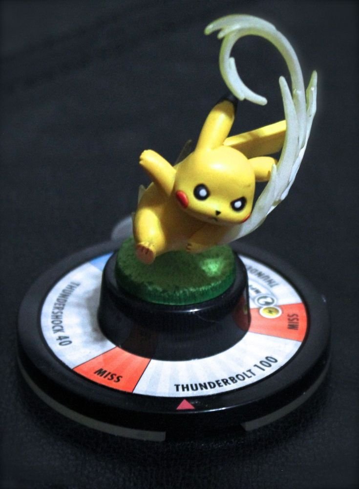 Pokemon Pikachu Trading Figure Game Thunder Bolt Collectible Toy + Free Card!
