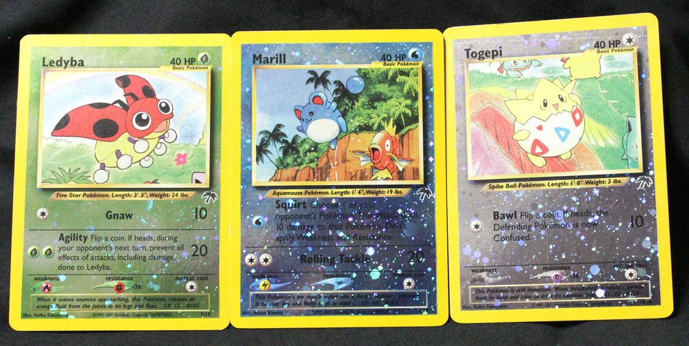 Ledyba 4/18, Marill 11/18, Togepi 15/18 NM Island PromoTCG Pokemon Cards +BONUS