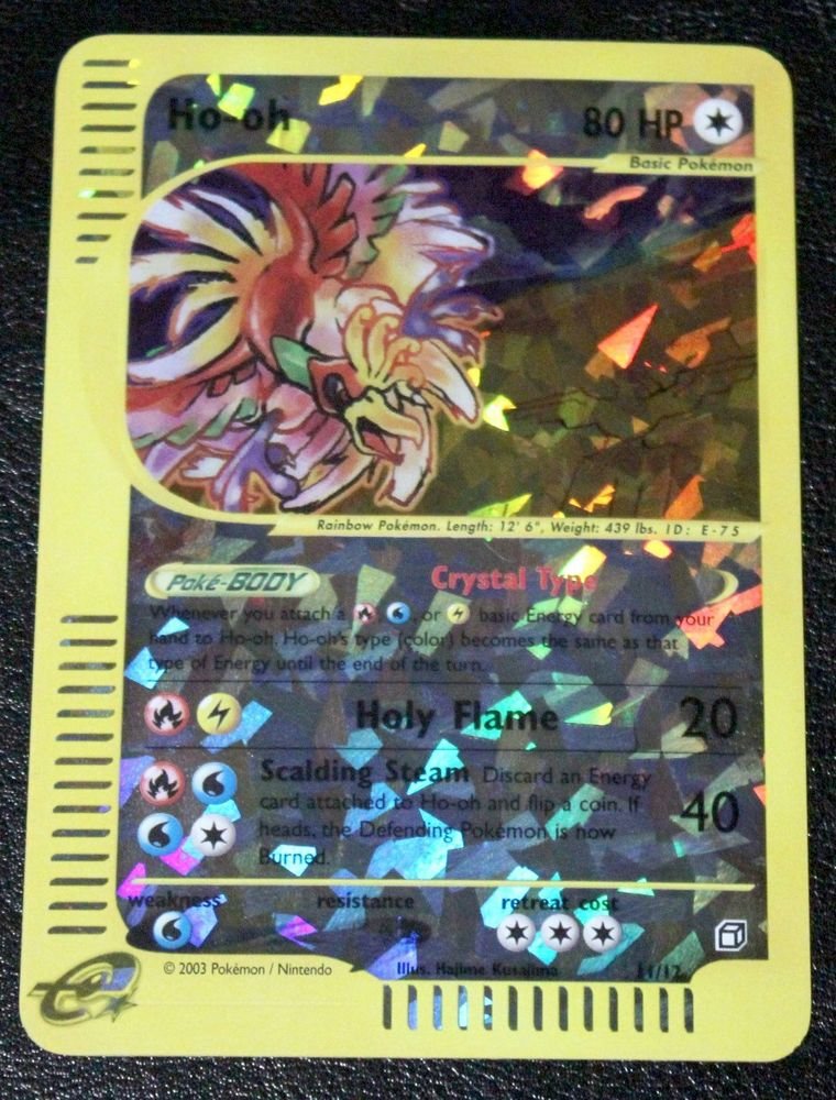 Crystal Ho Oh 11/12 Holofoil Skyridge Box Topper Jumbo Pokemon Card +BONUS!