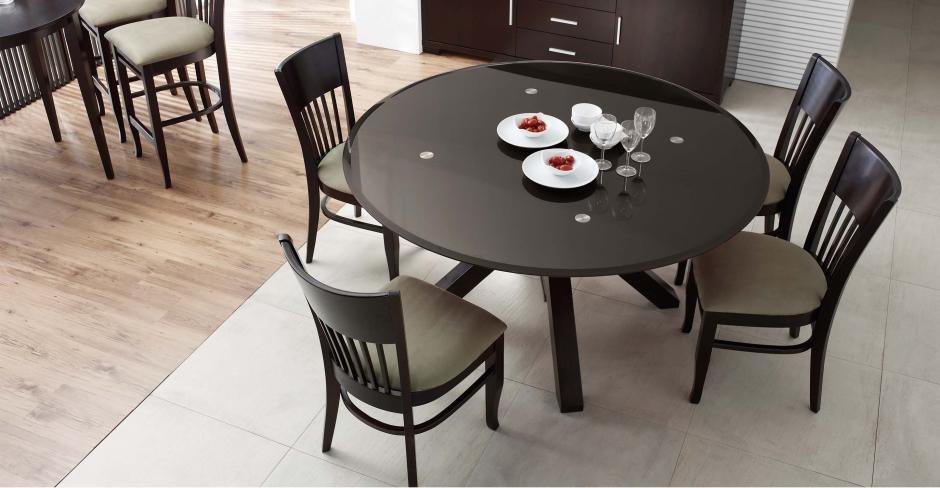 Clifford Glass Top Round Dining Table