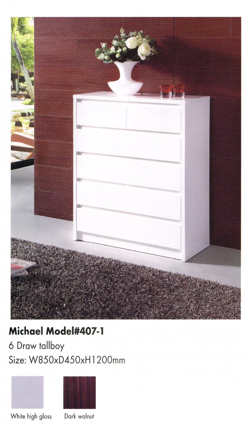 Michael 6 Drawer Tallboy