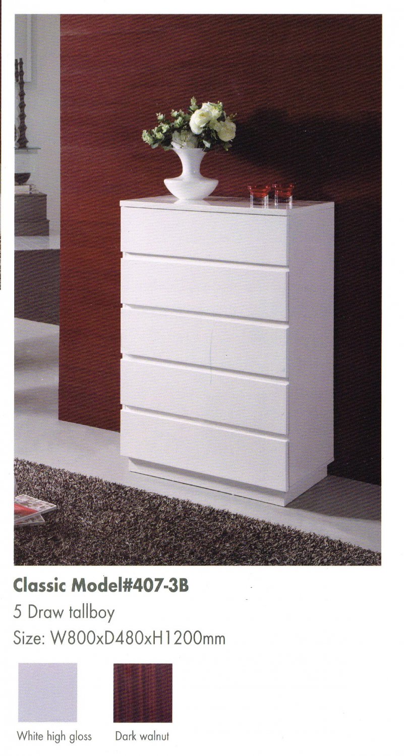 Classic 5 Drawer Tallboy 407-3B