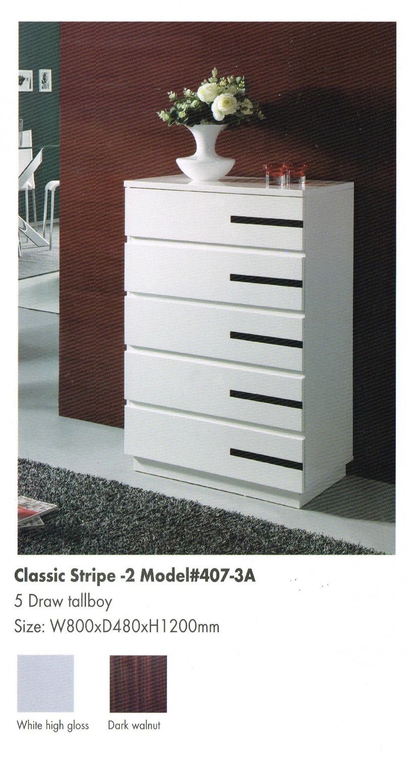 Classic Stripe 5 Drawer Tallboy 407-3A