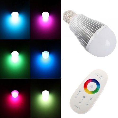 3x Set of Dimmable RGB LED Bulb E26 6W Light With RF Wireless Remote Controller