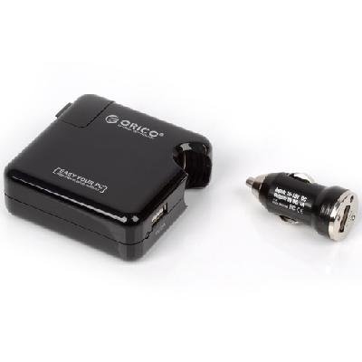 ORICO HCU-2A dual Port 5V1A/2.1A USB Car Charger and Wall Charger All in One travel Charger