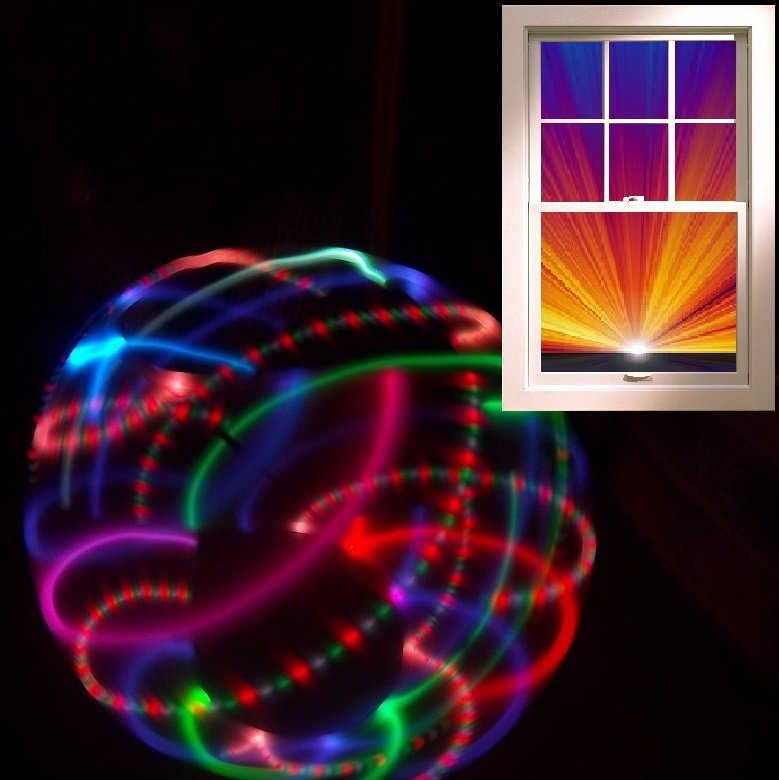 LED hula hoop 36" Strobing UV blacklight RGB x 21 LED Color Changing +batt/charg