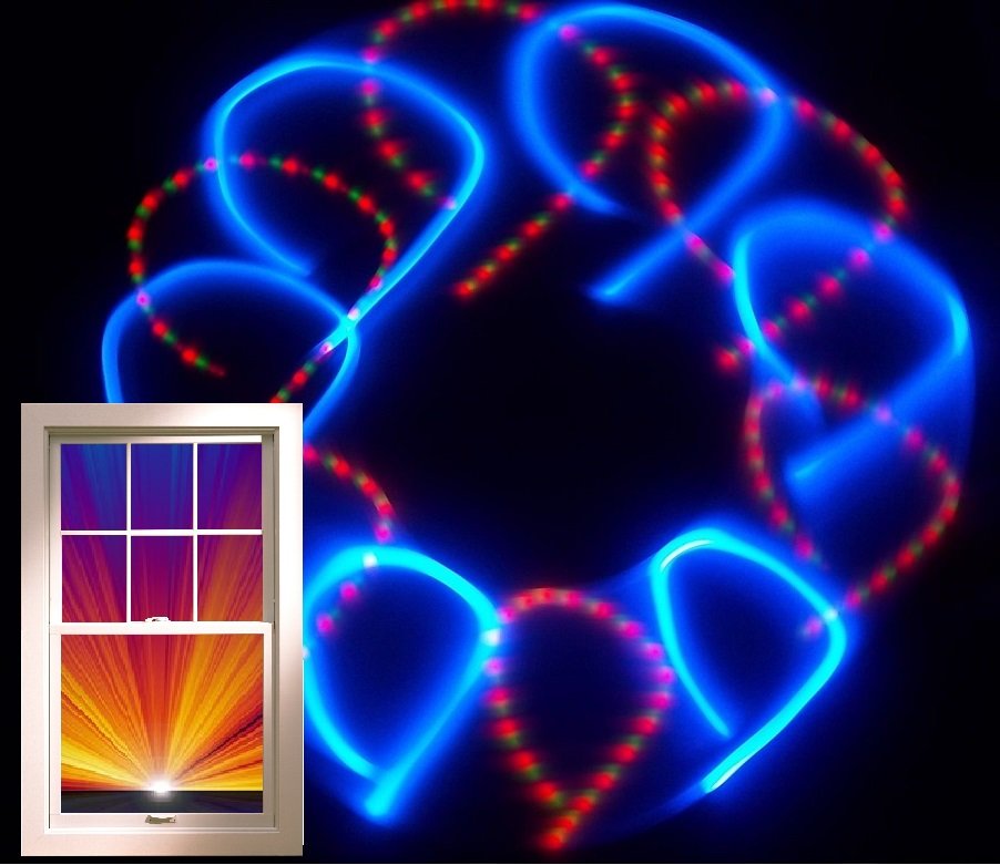 Orange and blue STROBE LED Hula Hoop 36 inches Weighs only 12oz +Battery/charger
