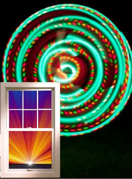 VERY Light 12oz 36" LED Hula Hoop 21 x Strobe Dragonfly Rasta Batt & Charger :)