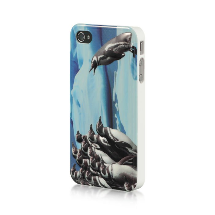 IPHONE® 4S / 4 PLATINUM HARD SNAP CASE COVER LUX JACKET NORTH POLE PENGUINS USA