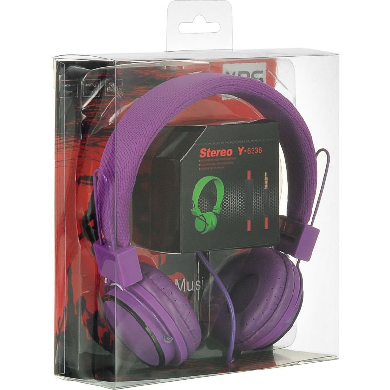 HIGH-END OVER-EAR STEREO HEADPHONE WITH MICTABLET PHONE MP3 LAPTOP PURPLE USA
