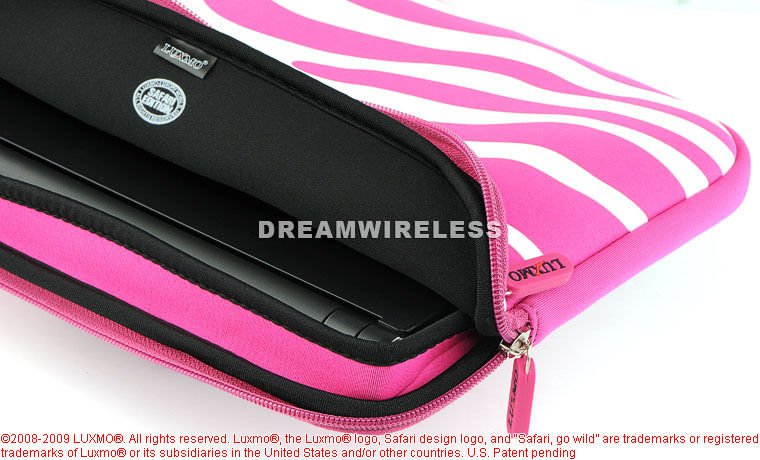 TABLET/LAPTOP EXOTIC POUCH UNIVERSAL 10.2INCH HORIZONTAL HOTPINK/WHITE ZEBRA USA