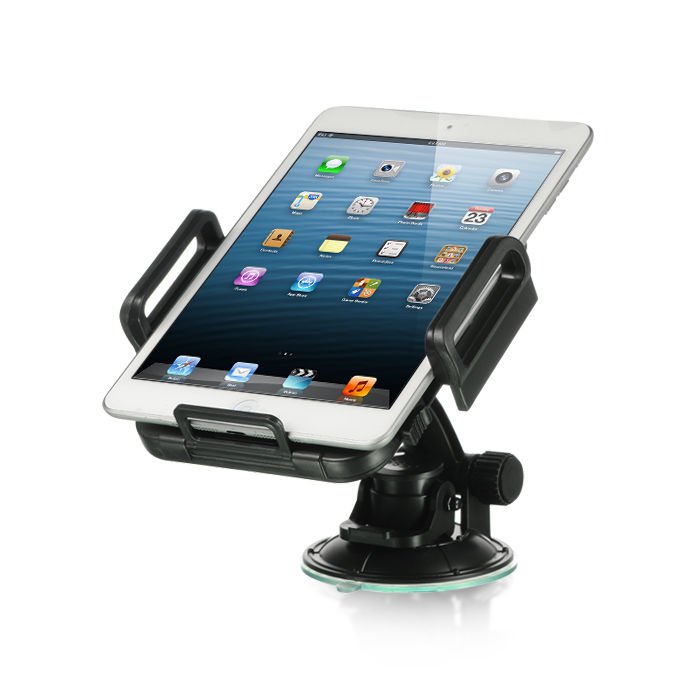 SECURE CAR MOUNT HOLDER W PADDED SIDE GRIPS/WINGS FOR IPAD / GPS IPHONE PDA USA