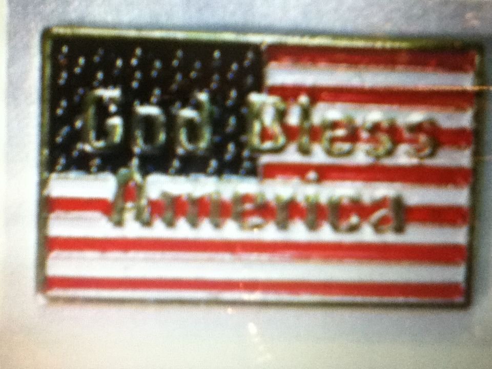 Patriotic God Bless America Flag Clutch Pins, Lot of 12 pc(s) Vintage Red