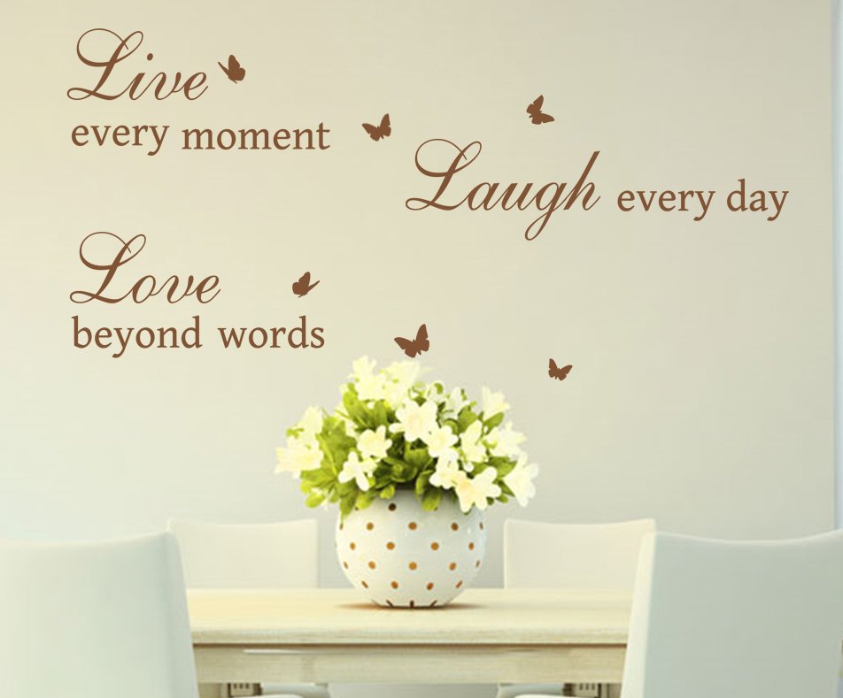 Large Live Love Laugh Quotes & Butterflies Art Vinyl Sticker