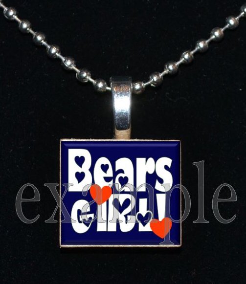 BEARS GIRL Team Mascot Pendant Necklace or Keychain Choices