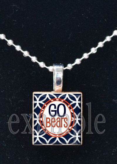 GO BEARS Team Mascot Pendant Necklace or Keychain Choices