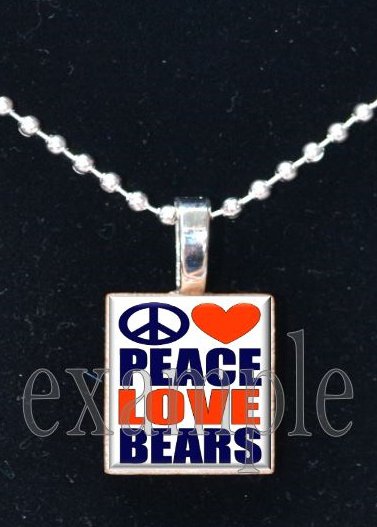 PEACE LOVE BEARS Team Mascot Pendant Necklace or Keychain Choices
