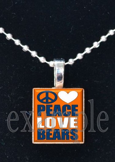 PEACE LOVE BEARS Team Mascot Necklace Pendant or Keychain Choices