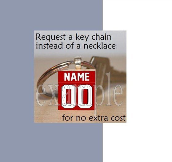 BULLDOGS ANY IMAGE Black & Red Team Mascot Keychain