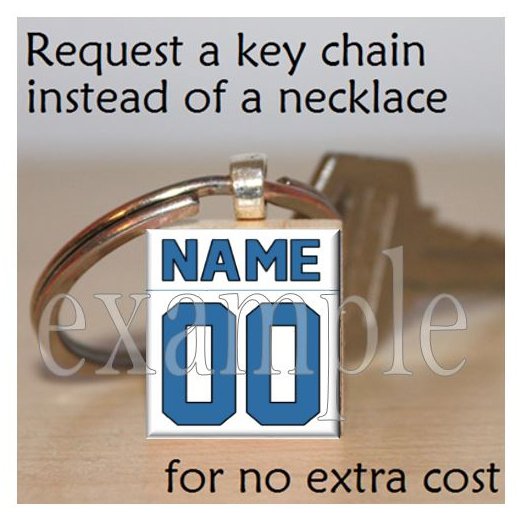 LIONS Blue, Silver, Black & White Team Mascot Keychain