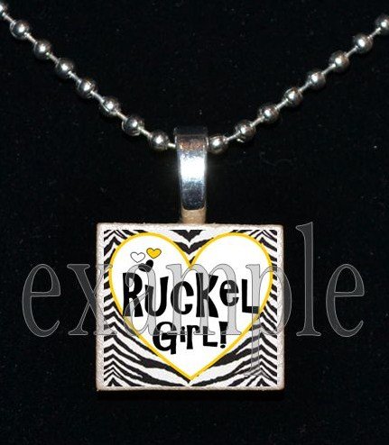 RUCKEL RAMS GIRL Team Mascot Pendant Necklace or Keychain