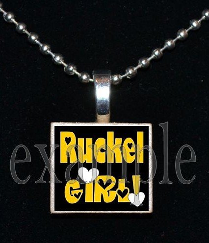 RUCKEL RAMS GIRL Team Mascot Pendant Necklace or Keychain