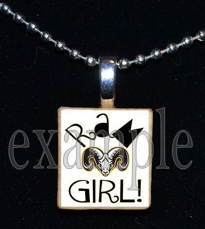 RUCKEL RAMS GIRL Team Mascot Pendant Necklace Charm or Keychain
