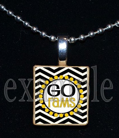 GO RUCKEL RAMS Team Mascot Pendant Necklace Charm or Keychain