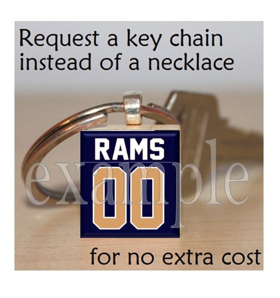 RAMS Blue, Gold & White Team Mascot Keychain