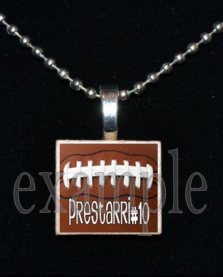 Personalized Custom Name Team FOOTBALL Scrabble Tile Necklace Charm Keychain