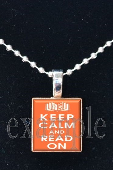 Keep Calm and Read On Scrabble Tile Pendant Necklace Charm Key-chain