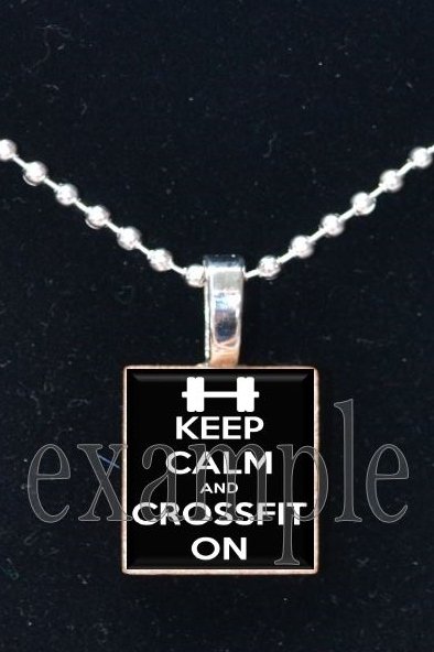 Keep Calm and Crossfit On Scrabble Tile Pendant Necklace Charm Key-chain