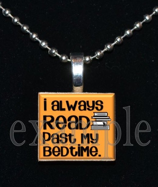 BOOK CLUB Reading Wine Drinking Scrabble Tile Pendant Necklace Charm Key-chain