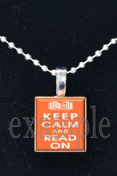 BOOK CLUB Reading Wine Drinking Scrabble Tile Pendant Necklace Charm Key-chain