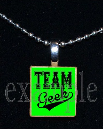 TEAM GEEK Scrabble Necklace Pendant Charm Key-chain Gift