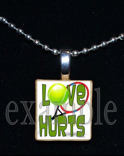 LOVE HURTS TENNIS Scrabble Necklace Pendant Charm Key-chain Gift