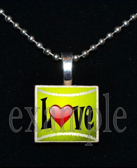 LOVE TENNIS Scrabble Necklace Pendant Charm or Key-chain Gift