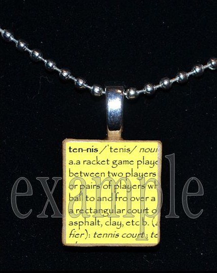 TENNIS DEFINITION Scrabble Necklace Pendant Charm or Key-chain Gift