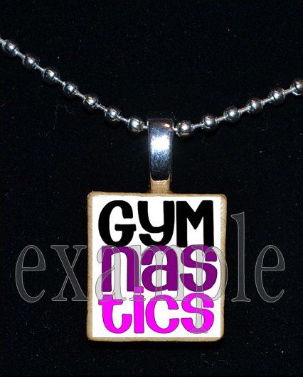 Gymnastics GYM Team Personalized Scrabble Necklace Pendant Charm Key-chain Gift