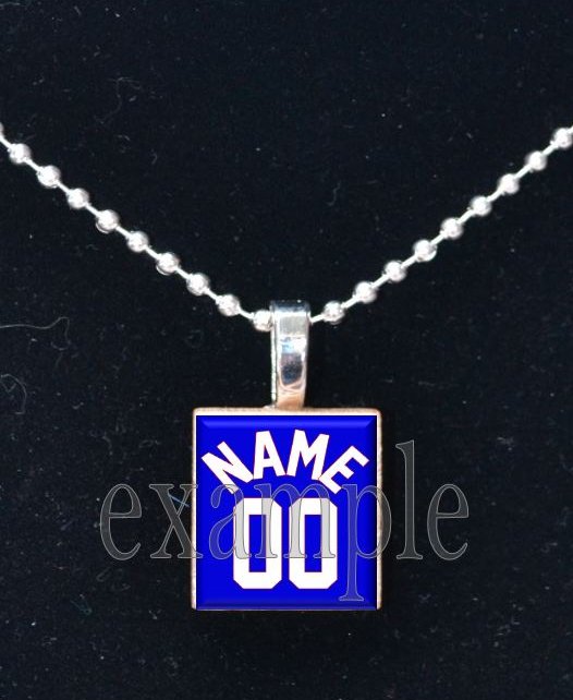 PERSONALIZED BASKETBALL JERSEY Scrabble Necklace Pendant Charm or Key-chain