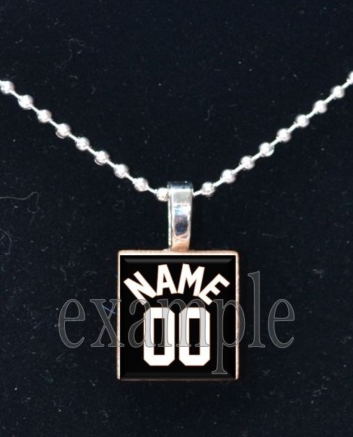 BASKETBALL Personalized Team JERSEY Scrabble Necklace Pendant Charm OR Key-chain