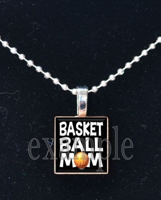 BASKETBALL MOM Scrabble Necklace Pendant Charm or Key-chain