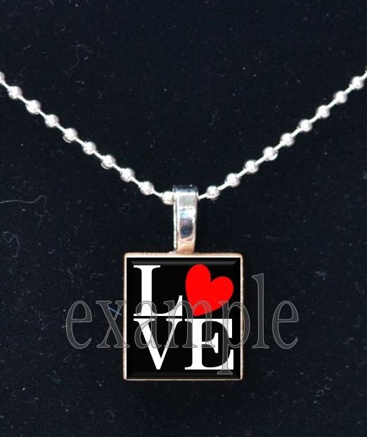 LOVE Sweetheart xOx Personalized Scrabble Tile Pendant Necklace Charm Key-chain