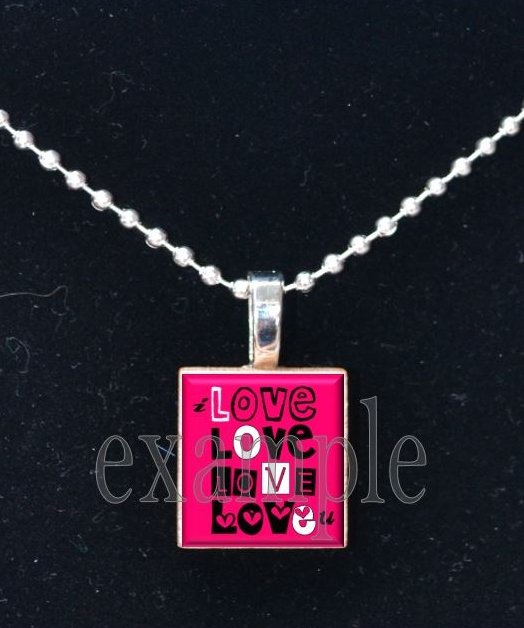 LOVE Sweetheart xOx Personalized Scrabble Tile Pendant Necklace Charm OR Key-chain