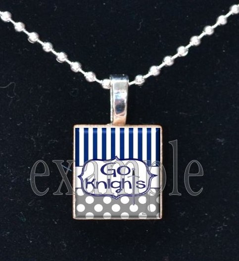 "Go Knights" ROCKY BAYOU KNIGHTS School Team Mascot Pendant Choices