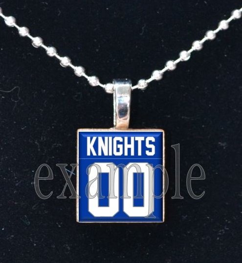 ROCKY BAYOU KNIGHTS Personalized Jersey ANY SPORT School Team Mascot Pendant Choices